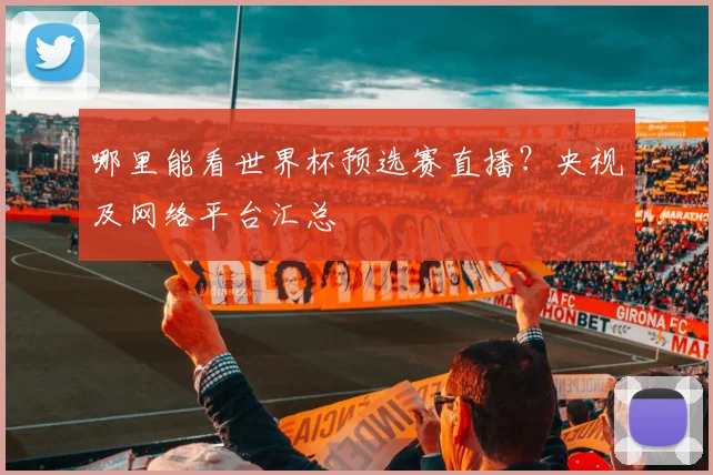 哪里能看世界杯预选赛直播？央视及网络平台汇总